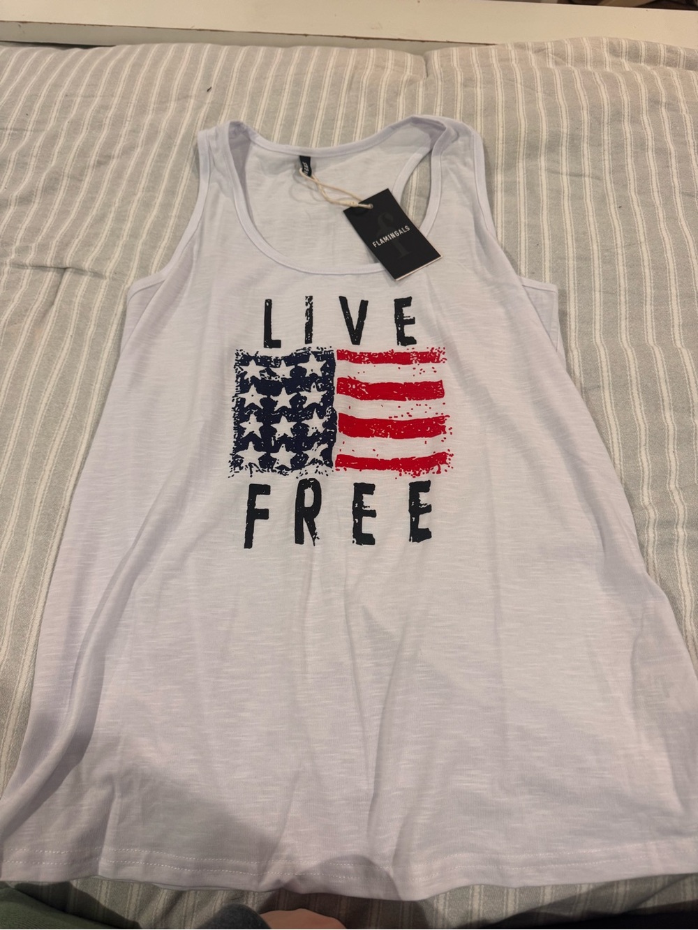 White Ribbed Racerback Tank by M GALS